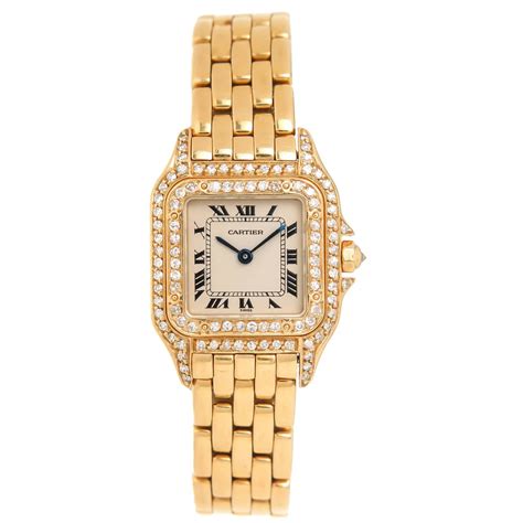 cartier lady gold quartz a101611|cartier panther diamond watch price.